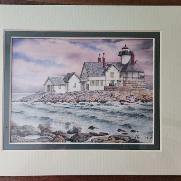 Cuckolds, Maine Signed Lighthouse Print by Mark Sherman - Picture 2 of 6